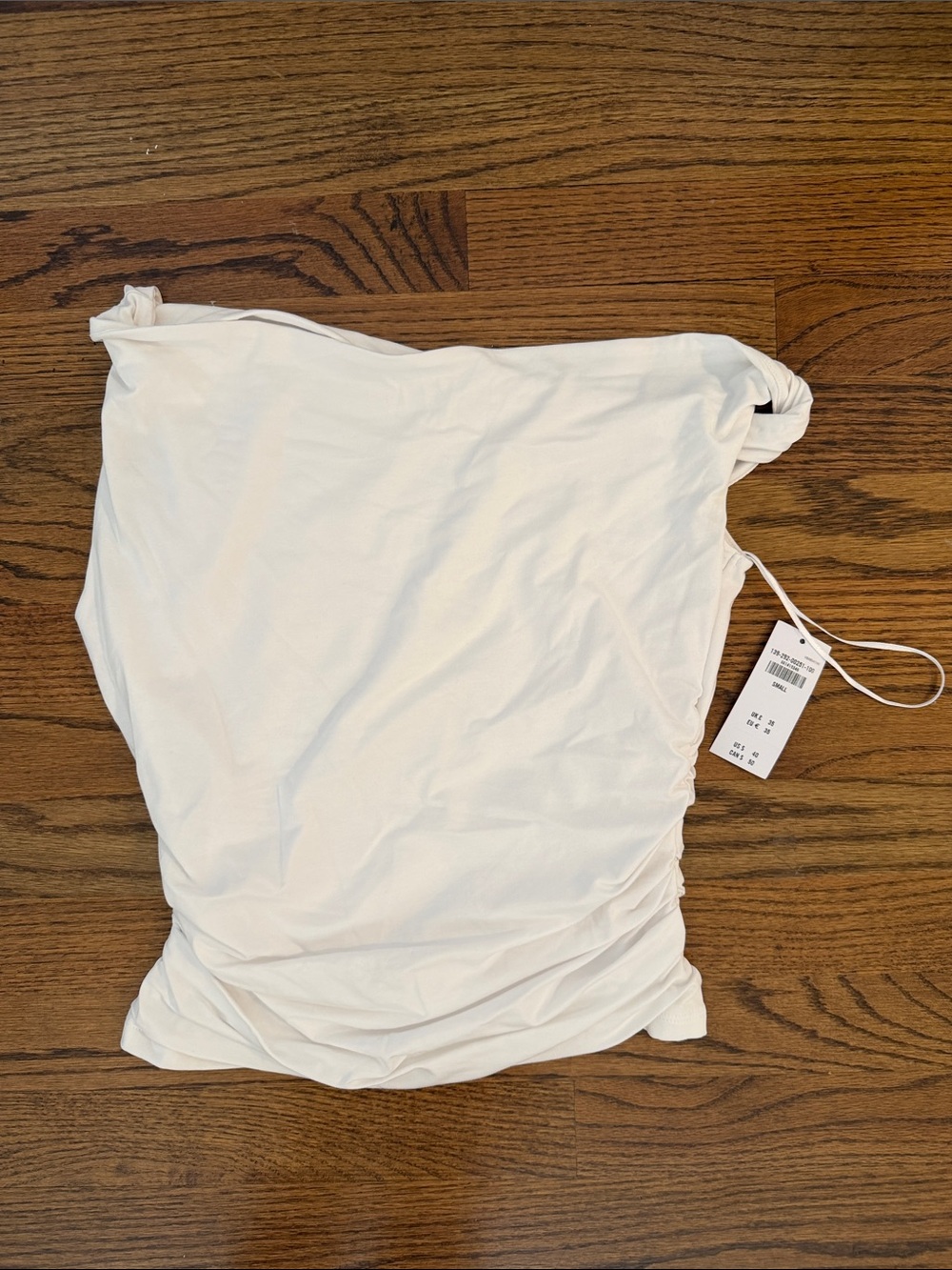 Abercrombie & Fitch Ivory Strapless Ruched Tube Top